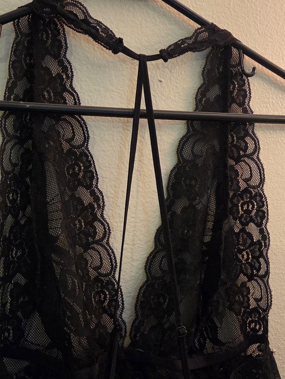 Frederick's of Hollywood Black Lace & Sequin Chemise - Picture 5 of 7